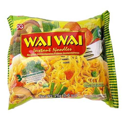 Wai Wai Instant Noodles, Veg Marsala Flavored, 2.6-Ounce 75g Packages (Pack of 30)画像