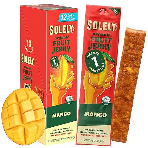 ?? - ??? ?? ?? ?? - ?? ??? ?? ??? 12? - ?? ??? ?? ?? ?? - ?? ??, ?? - 23?? Solely - Organic Mango Fruit Jerky - 12 Individually Wrapped Fruit Strips - Fruit Leather Made fro
