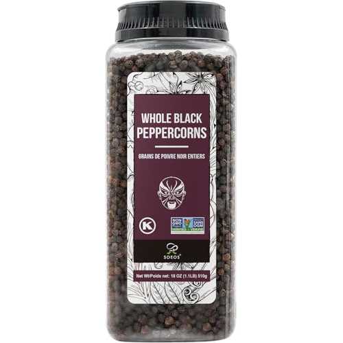 18?? (1? ?), ???? ?? ???, 510.29g (1? ?), ?GMO, ??, ?? ??? ??? ?? ??, ???? ??? ??? Soeos Black Peppercorns, 18oz (Pack of 1), Non-GMO, Kosher, Packed to Keep Peppers F