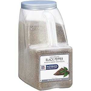 McCormick Culinary Pure Ground Black Pepper, 5 lb - One 5 Pound Container of Bulk Ground Black Pepper, Perfect for Chefs and Pepper Shaker Refills