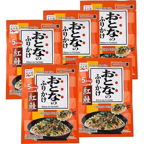 永谷園 大人のふりかけ 紅蛇 5個入 紅鮭味 0.4オンス (5パック) Nagatanien Otona no Furikake Benijake 5pcs Sockeye Salmon Flavor 0.4oz (5 Pack)