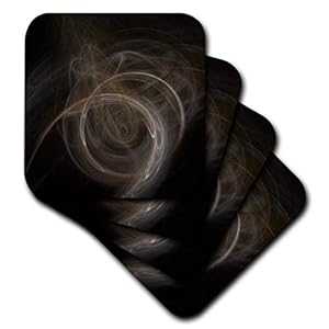 茶色の 3 d ローズ ダーク フラクタル。- セラミックタイルコースター 4枚セット (CST_211614_3) 3dRose Dark Fractal with Brown Colors. - Ceramic Tile Coasters, Set of 4 (CST_211614_3)画像