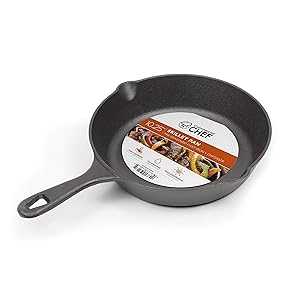 Commercial CHEF 10.25 Inch Preseasoned Cast Iron Skillet, Cast Iron Pan with Dual Pour Spouts画像