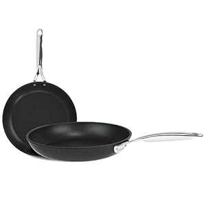 Cristel Castel Pro Ultralu ノンスティック 8 インチおよび 9.5 インチ フライパン 2 個セット Cristel Castel Pro Ultralu Set of 2 Non-Stick 8 Inch and 9.5 Inch Frying Pans