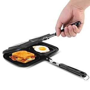 Sutinna Frying Pan, Anti-scalding Handle Cast Aluminium Breakfast Double Sided Non-Stick Frying Pan Kitchen Cooking Utensil Tool for Cakes Eggs Sandwiches|Glomarket