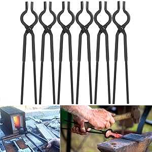 Sunluway 6 個鍛冶屋 V ボルトトングセット 3/8 \"1/2\"" 5/8\"" 3/4\"" 7/8\"" 1\"" アンビルフォージブレードスミス精神的な統合トングツールアンビルフォージ Sunluway 6pcs Blacksmith V-Bolt Tongs Set 3/8\"" 1/2\"" 5/8\"" 3/4\"" 7/8\"" 1\"" Anvil Forge"