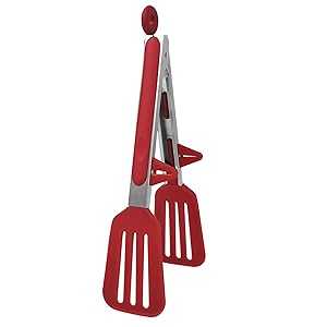 uxcell Kitchen Tongs for Cooking Silicone Stainless Steel Tongs with Stands Toaster Serving BBQ Non-stick Locking Tongs 9\