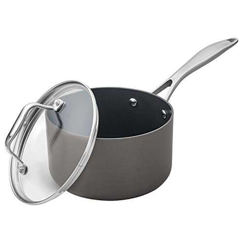 ストーン&ビーム ソースパン 蓋付き、2クォート、硬質陽極酸化ノンスティックアルミニウム Stone & Beam Sauce Pan With Lid, 2-Quart, Hard-Anodized Non-Stick Aluminum