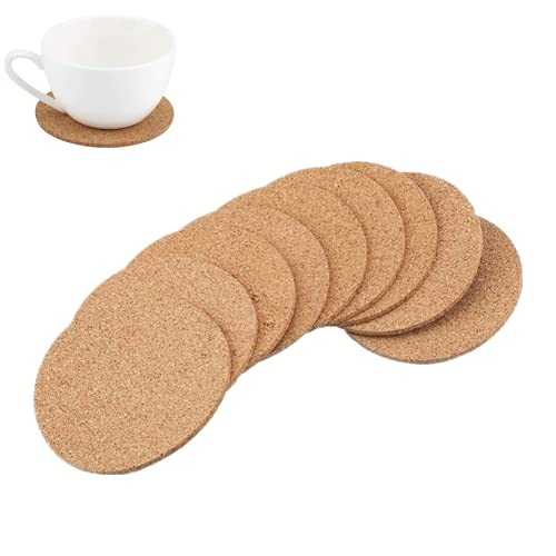 Yosoo Round Wood Coffee Cup Mat Heat Resistant Cork Coaster Mat Tea Drink Wine Pad Table Decor(50Pcs)