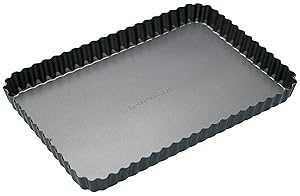 Master Class MasterClass KCMCHB55 31 x 21 糎 Loose Bottomed Tart Tin with PFOA Non Stick, Robust 1 粍 Thick Carbon Steel, 12 x 8.5 Inch Fluted Rectangular Quiche Pan, Black 食器-キッチン用品・食器・調理器具-皿・プレート