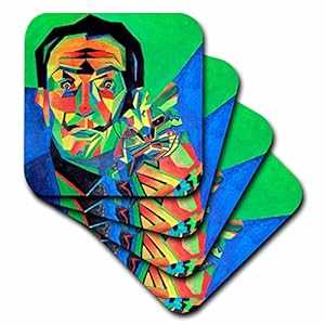 3dRose LLC サルバドール ダリ 抽象セラミック タイル コースター、4 個セット 3dRose LLC Salvador Dali Abstract Ceramic Tile Coaster, Set of 4