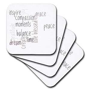 3dRose Inspiring Words - 陶器 瓦 コースター、4 個仕掛ける (CST_23656_3) 3dRose Inspiring Words - Ceramic Tile Coasters, Set of 4 (CST_23656_3)