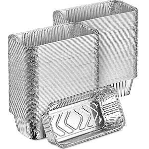 MontoPack Aluminum Disposable Loaf Pans | Deep Standard Size 8.5” x 4.5” Extra Thick Foil Bread Containers for Baking, Food Storage & Takeout | Eco-Friendly &