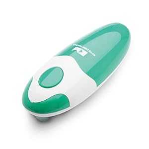 Kitchen Mama Auto Electric Can Opener: Open Your Cans with A Simple Press of Button - Automatic, Hands Free, Smooth Edge, Food-Safe, Battery Operated, YES YOU CAN (Teal) 調理器具-キッチン用品・食器・調理器具