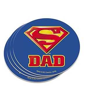 スーパーマン スーパーダッド シールドロゴ ノベルティコースターセット GRAPHICS & MORE Superman Super Dad Shield Logo Novelty Coaster Set画像