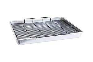 Nordic Ware Extra Large Oven Crisping Baking Tray, with Rack, Silver