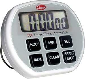 Cooper-Atkins Digital Timer / Clock / Stopwatch with Splashproof Case, 24 Hours Unit Range, Silver, 2.75\