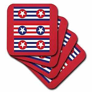 3dRose LLC 愛国的なセラミック タイル コースター、8 個セット 3dRose LLC Patriotic Ceramic Tile Coaster, Set of 8