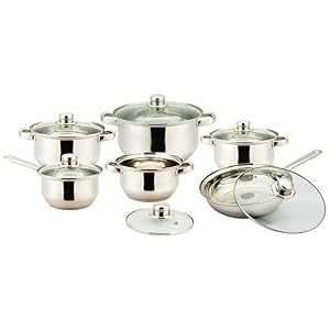 Vinaroz Cookware Vannes Series 12 Pc. Stainless Steel Cookware Set|Glomarket