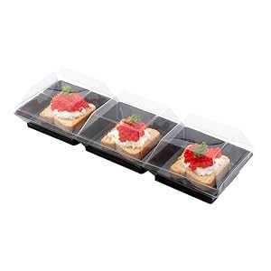 Restaurantware LIDS ONLY: 7 Inch Terzetto Lids 100 Plastic Lids For Terzetto Plates - Plates Sold Separately Snug Fit Clear Plastic 3 Compartment Lids Secure Fit