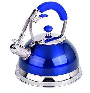 Uniware 3077-BLUE 高耐久ステンレススチール 2.5 LT ホイッスルケトル、2.7 L Uniware 3077-BLUE Heavy Duty Stainless Steel 2.5 LT Whistling Kettle, 2.7 L｜Glomarket