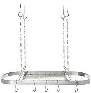 Fox Run 74935 Carbon Steel Oval Pot Rack, 17 x 33 x 1.5 inches, Metallic|Glomarket