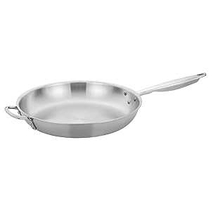 WINCO Tri-Ply Frying Pan, Silver