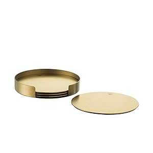 Orrefors Peak パッド入り滑り止めコースター、4 個セット、ゴールド Orrefors Peak Padded Non Slip Coasters, Set of 4, Gold 14,874円