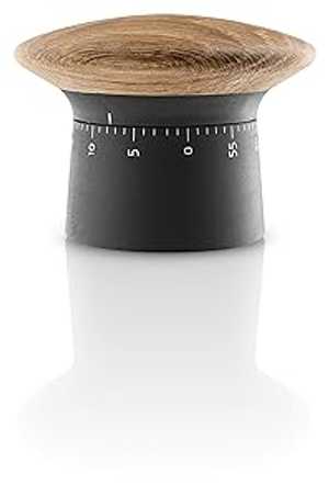 EVA SOLO / Countertop Kitchen Timer / Nordic Kitchen Collection / 60 Minute Alarm / Non-Slip Rubber Base / Danish Design - Functionality & Quality / D7 x W7 x H7 Inch / Black/Natural|Glomarket