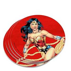 ワンダーウーマンキャラクター ノベルティコースターセット GRAPHICS & MORE Wonder Woman Character Novelty Coaster Set画像
