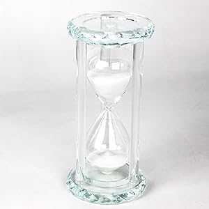 Lonovel 60 Minutes Hourglass Timer,Crystal Sand Timer Diamond Carving Surface,Hourglass for Kitchen Office Desk Coffee Table Book Shelf Cabinet Home Decor Birthday Gift Box Package,2 Color(Pure White)｜Glomarket
