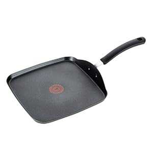 T-fal, Ultimate Hard Anodized, Nonstick 10.25 In. Square Griddle, Black,, 10.25 Inch, Grey