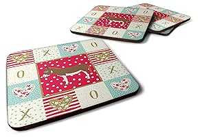 Caroline's Treasures CK5274FC Miniature Mediterranian Donkey Love Foam Set of 4 Coasters, Multicolor