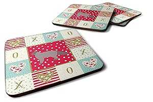 Caroline's Treasures CK5638FC La Perm #3 Cat Love Foam コースター 4 枚セット、マルチカラー Caroline's Treasures CK5638FC La Perm #3 Cat Love Foam Set of 4 Coasters, Multicolor