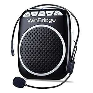 WinBridge WB001 充電式超軽量ポータブル音声アンプウエストサポート MP3 フォーマットオーディオ、ツアーガイド、教師、コーチ、プレゼンテーション、衣装など用 - ブラック W WINBRIDGE WinBridge WB001 Rechargeable Ultralight Portable Voice Amplifier
