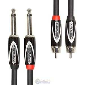 Roland 10 フィート インターコネクト ケーブル、デュアル RCA-1/4 インチ、ブラック シリーズ (RCC-10-2R28) Roland 10ft Interconnect Cable, Dual RCA-1/4\