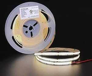 UL認定COB LEDストリップライト、5m/16.4フィートフレキシブルライトストリップDC 24V/50W、ナチュラルホワイト4000Kテープライト、528 LEDs/M、CRI 80+、5000LM 2640 LEDロープライトDIY寝室、自宅、キャビネットの下、キッチン用 dephen UL-Listed COB LED Stri