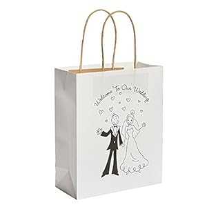 幸せなカップル クラフト紙ウェディング ギフトバッグ 1 ダース Fun Express Happy Couple Kraft Paper Wedding Gift Bags 1 Dozen