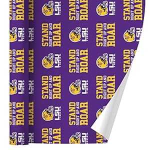 グラフィックなど 立ち上がってがなり立てるする LSU タイガース 蹴球 差し上げ物荷作り 荷作り紙一巻き GRAPHICS \u0026 MORE Stand Up and Roar LSU Tigers Football Gift Wrap Wrapping Paper Rolls 包装紙-ギフトラッピング用品-文房具・事務用品