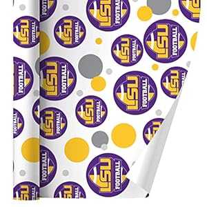 グラフィックなど LSU 蹴球 差し上げ物荷拵え 荷拵え紙渦巻形 GRAPHICS \u0026 MORE LSU Football Gift Wrap Wrapping Paper Roll