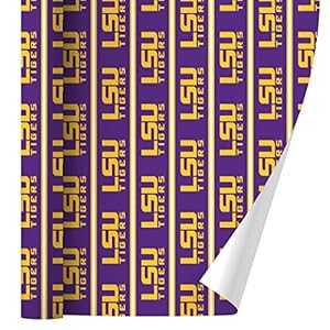 GRAPHICS \u0026 MORE LSU Wordmark with Jersey Stripes Gift Wrap Wrapping Paper Rolls