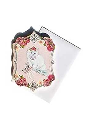 Punch Studio ローズ キトゥン スモール ダイカット 装飾付き エフェメラ サンキュー ノート カード 65272、6 ct Punch Studio Rose Kitten Small Die-Cut Embellished Ephemera Thank You Note Cards 65272, 6 ct 8,058円