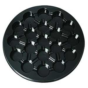 Party Essentials N161917 カップケーキトレイ、19 キャビティ、16 インチ、ブラック (24 個パック) Party Essentials N161917 Cupcake Tray, 19-Cavity, 16\