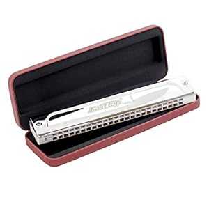 East top 24 Holes Professional Tremolo Harmonica Key of C Mouth Organ Musical Instrument T2406S For Professional Band Player, Beginner, Students,Adults,Children, Kids,as Best Gift