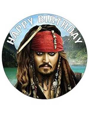 7.5インチ 食用ケーキトッパー – パイレーツ・オブ・カリビアン: キャプテン・ジャック・スパロウがテーマの誕生日パーティーコレクションの食用ケーキデコレーション My Smart Choice 7.5 Inch Edible Cake Toppers Pirates Of The Caribbean: Captain画像
