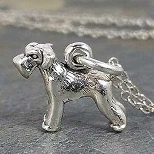 タイニー シュナウザー チャーム ネックレス - 925 スターリング シルバー、18 インチ EnCharmed Tiny Schnauzer Charm Necklace - 925 Sterling Silver, 18"｜Glomarket