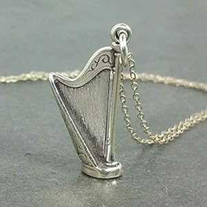 ハープ チャーム ネックレス - 925 スターリング シルバー、18 インチ EnCharmed Harp Charm Necklace - 925 Sterling Silver, 18\