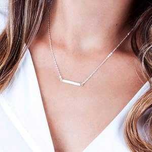 スターリングシルバー バーネックレス - デザイナー手作りの横型小さなスティックジュエリー - 16 インチ + 2 インチ Tooliks Sterling Silver Bar Necklace - Designer Handmade Horizontal Small Stick Jewelry - 16 inch + 2 inch｜Glomarket 7,749円