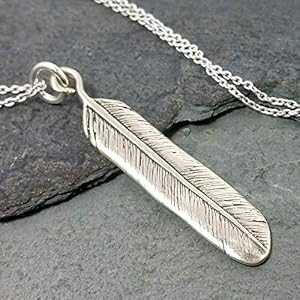 フェザー チャーム ネックレス - 925 スターリング シルバー、18 インチ EnCharmed Feather Charm Necklace - 925 Sterling Silver, 18\