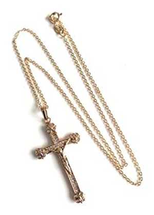 ビッグクロス 18K ゴールドメッキペンダント 17.5 インチケーブルチェーン Sifrimania Big Cross 18K Gold Plated Pendant 17.5 Inches Cable Chain｜Glomarket